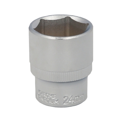 Imagen de Llave Vaso 1/2" Hexagonal 24 mm. Perfil de 6 caras. Acero Cromo Vanadio, Aristas Redondas