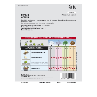 Imagen de Semillas Perejil Comun (8 gramos) Semillas Verduras, Horticultura, Horticola, Semillas Huerto.