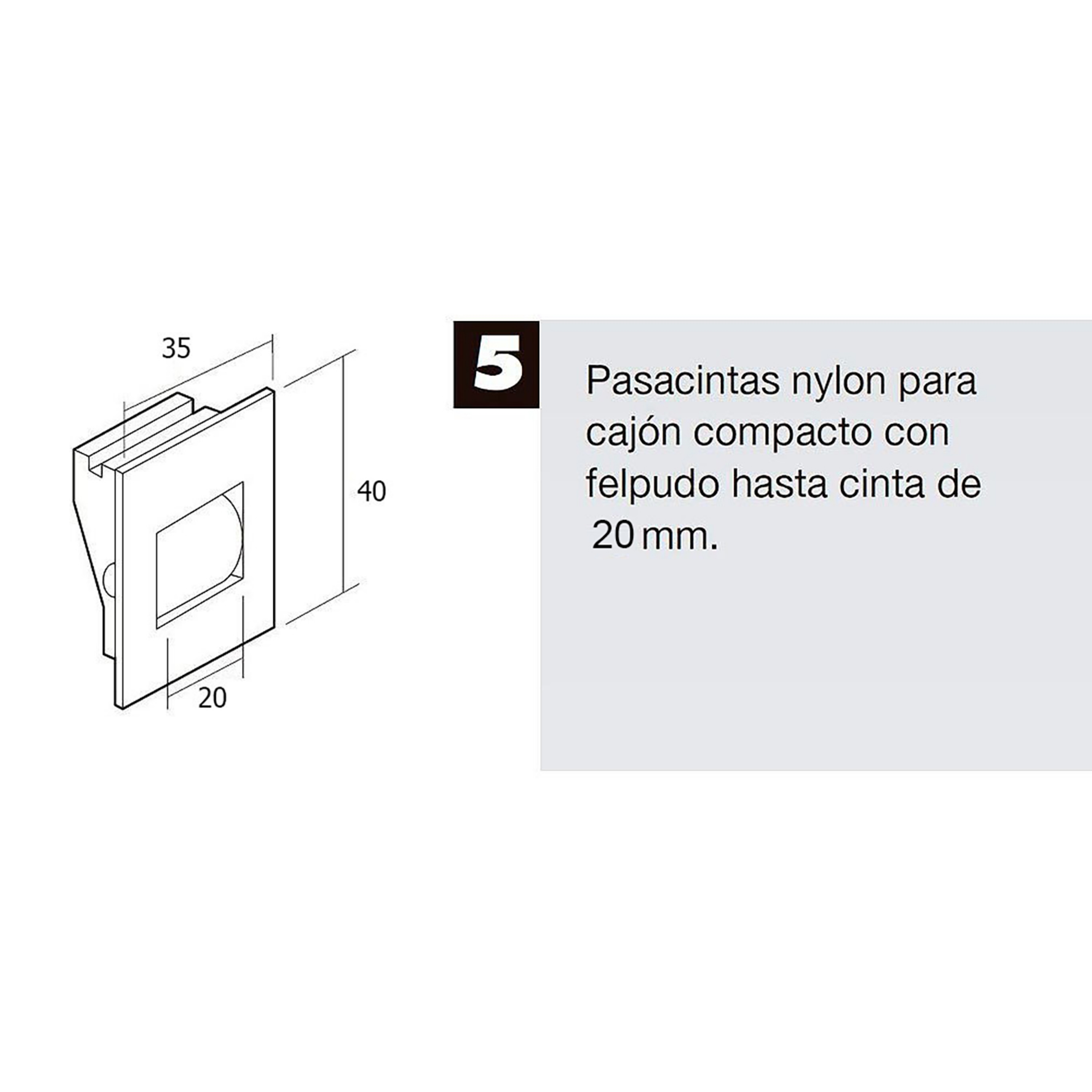 Imagen de Pasacintas Persiana Compacto Rodillo Metal Cinta Hasta 20 mm.