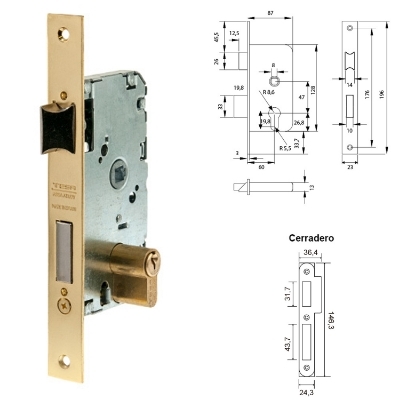 Imagen de Cerradura Tesa 2010-p-hl/60