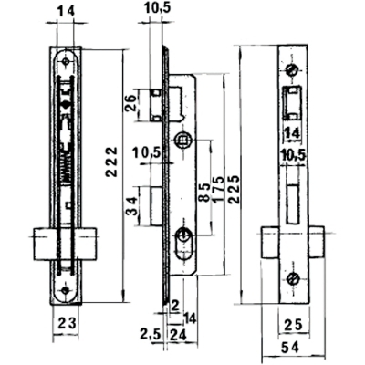 Imagen de Cerradura Lince 5550  Aluminio  14 mm.