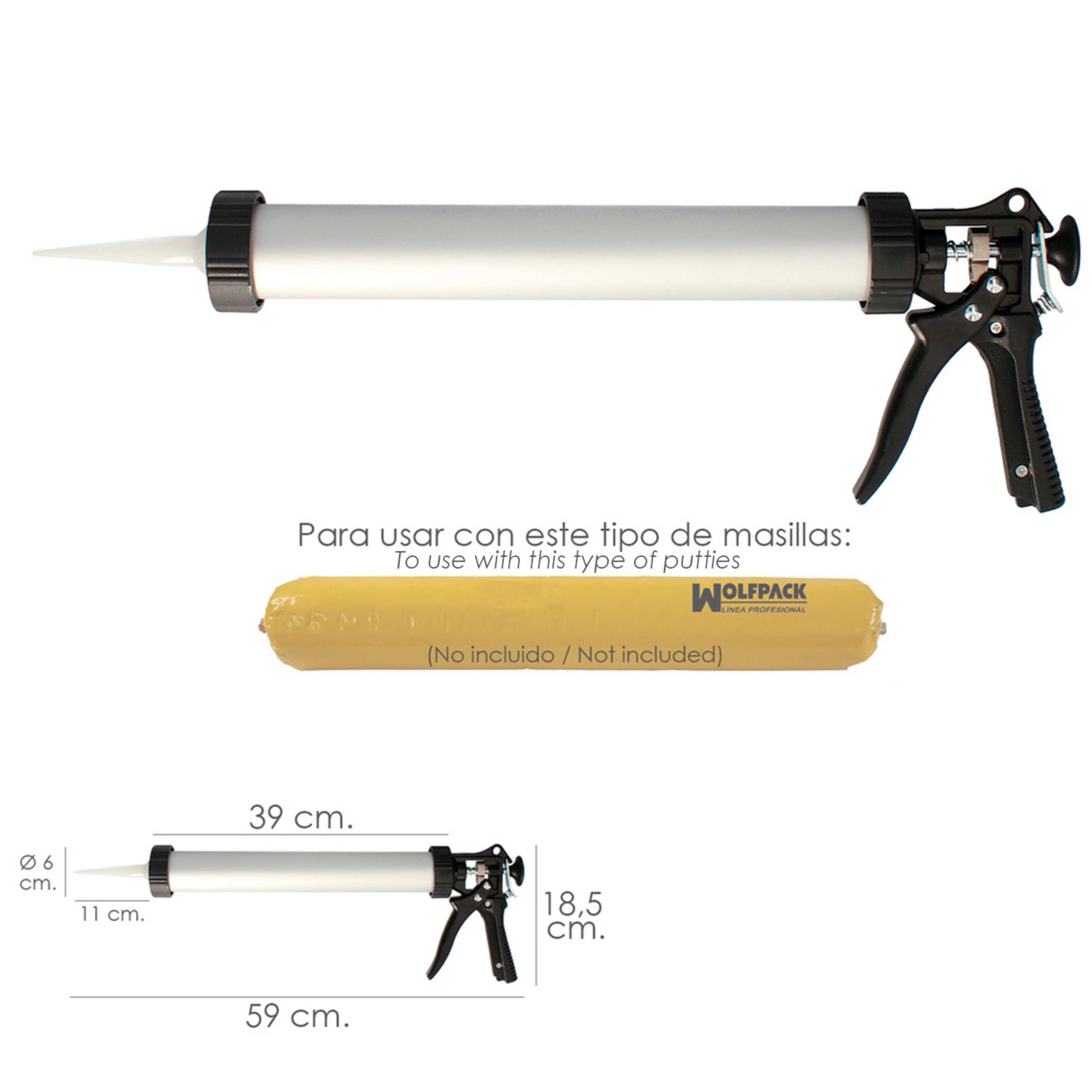 Imagen de Pistola Aluminio / Acero Para Aplicar Mortero Capacidad 660 CC.