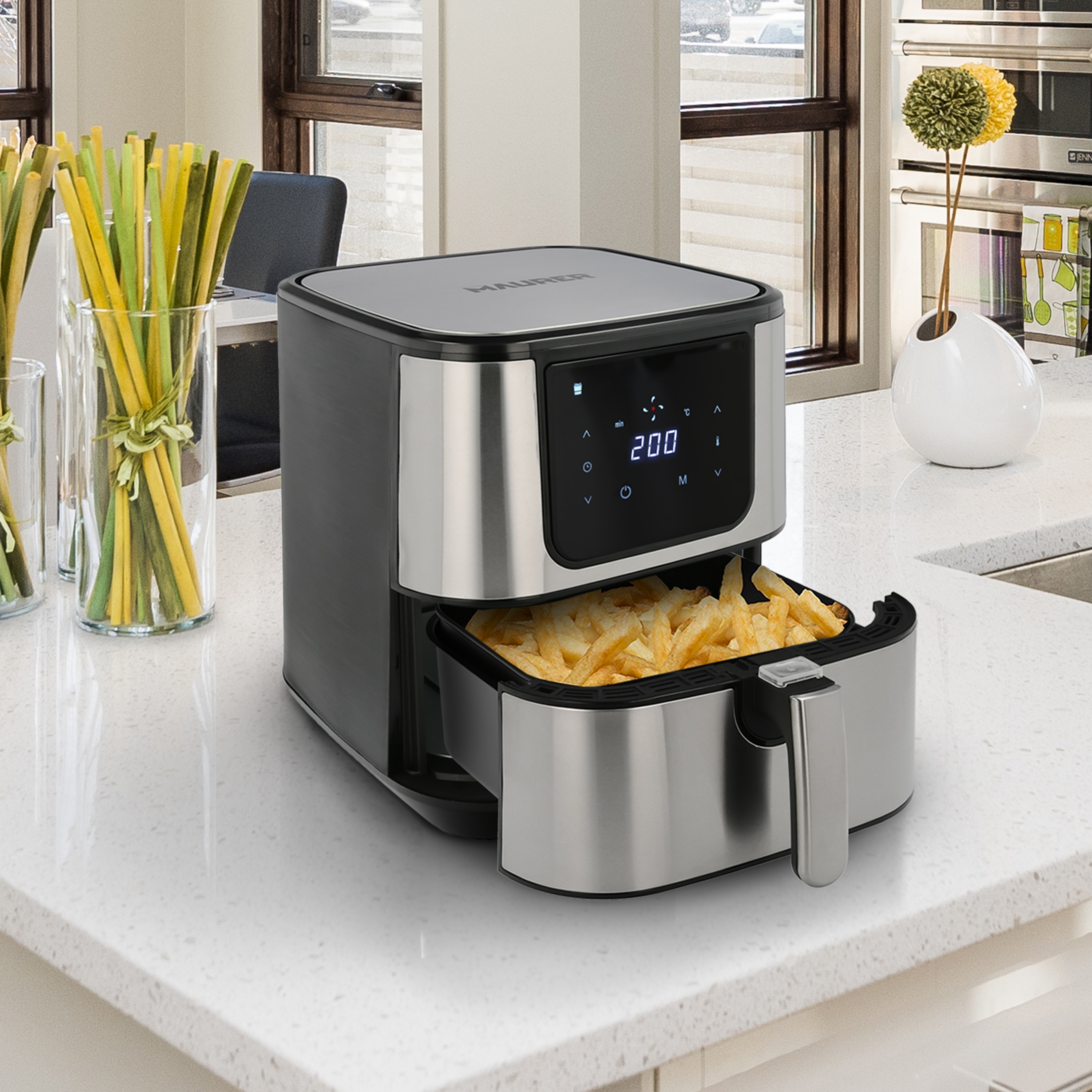 Imagen de Freidora Sin Aceite 1800 W. Capacidad 5.5 litros. Air Fryer 7 Programas Freidora Aire Caliente, Freidora Aceite. Regulable.