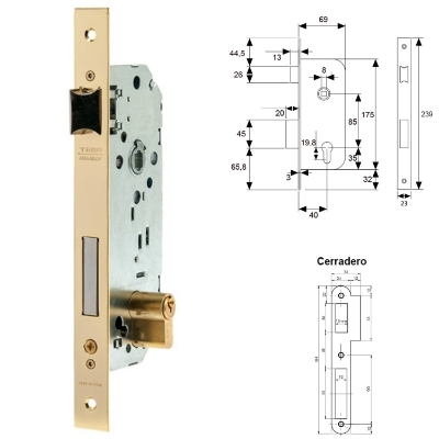 Imagen de Cerradura Tesa 2030-hl/40