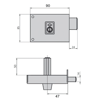 Imagen de Cerradura Cvl 1124a/  8/he Derecha