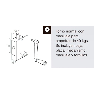 Imagen de Torno Elevacion Persiana Empotrar Blanco