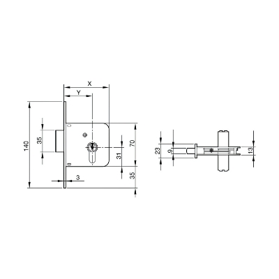 Imagen de Cerradura Yale  601-hn/60x35