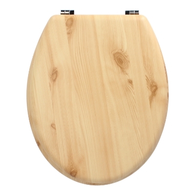 Imagen de Tapa WC Madera Natural, Tapa Asiento Inodoro, Asiento Para Inodoro Universal, Soporte Ajustable,