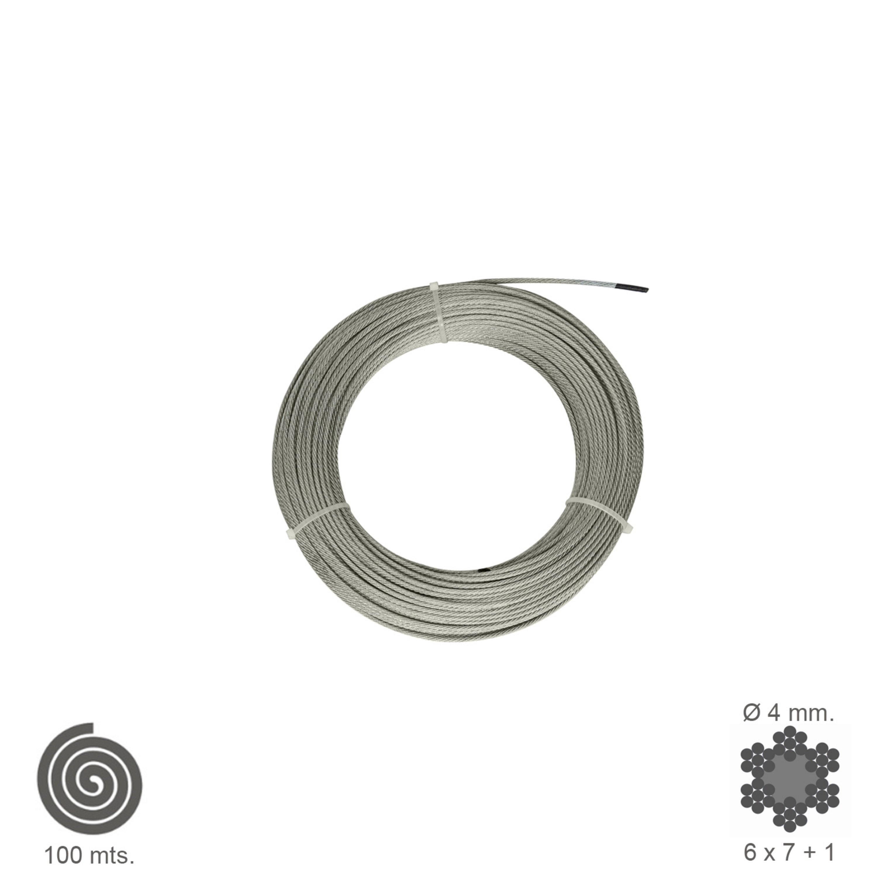 Imagen de Cable Galvanizado   4  mm. (Rollo 100 Metros) No Elevacion