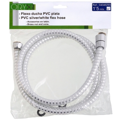 Imagen de Flexo Ducha PVC Blanco/Plata 1,50 metros