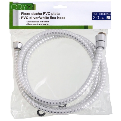 Imagen de Flexo Ducha PVC Blanco/Plata 2,00 metros