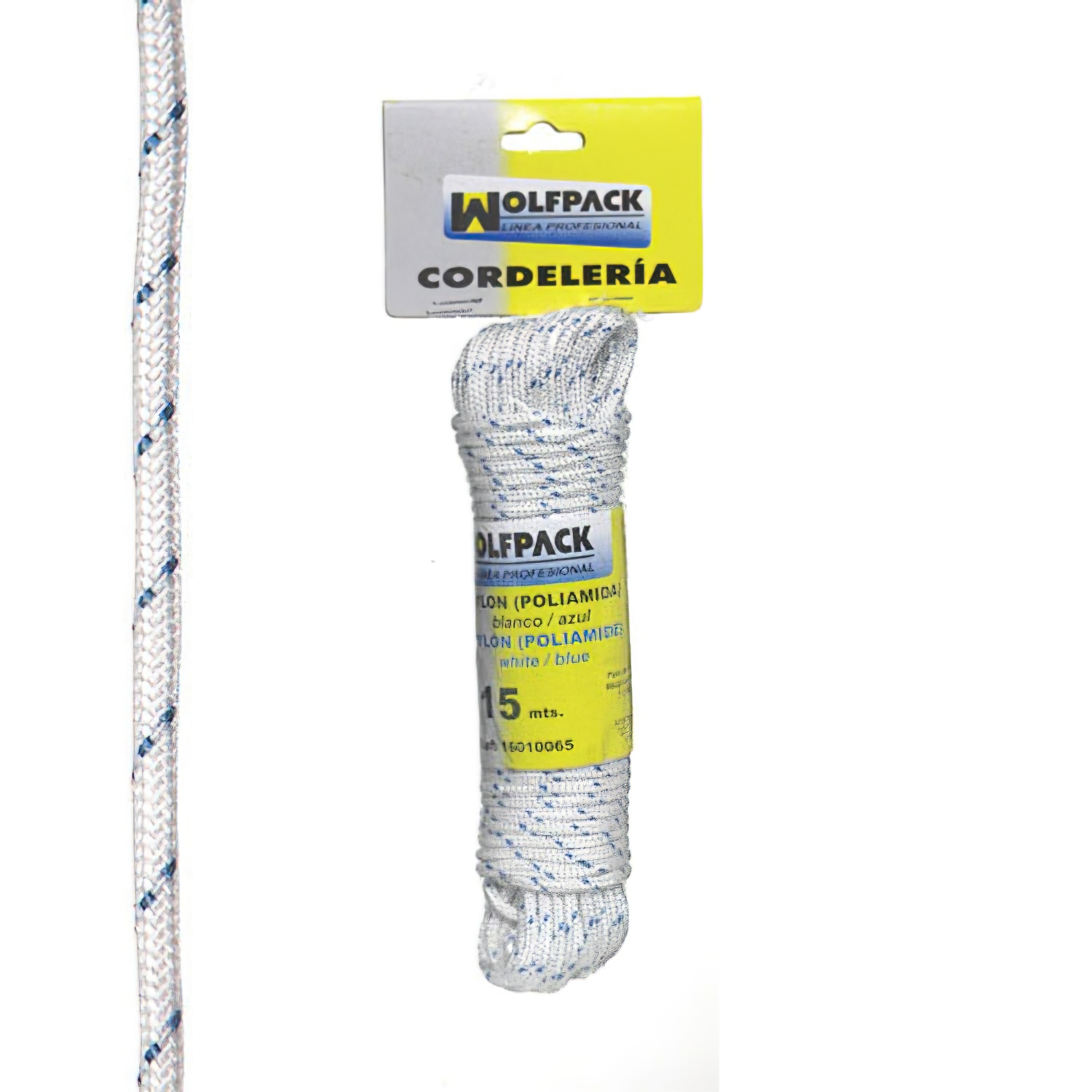 Imagen de Cuerda Nylon Alta Tenacidad Blanca / Azul (Madeja 15 m.)