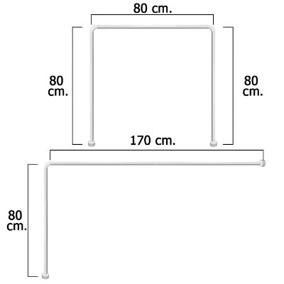 Imagen de Barra Para  Cortina Ducha Universal Aluminio Blanco 80 x 170 cm.