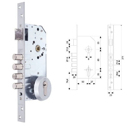 Imagen de Cerradura Tesa Seguridad R100b566 Cromo