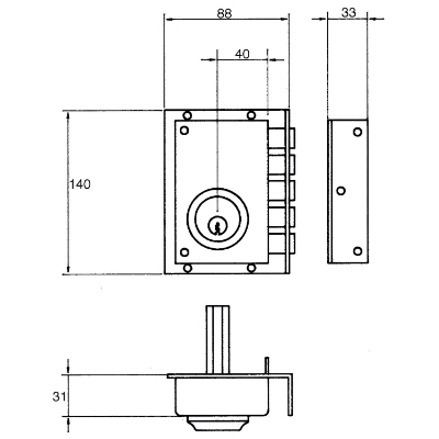 Imagen de Cerradura Jis  242           11x7 Derecha