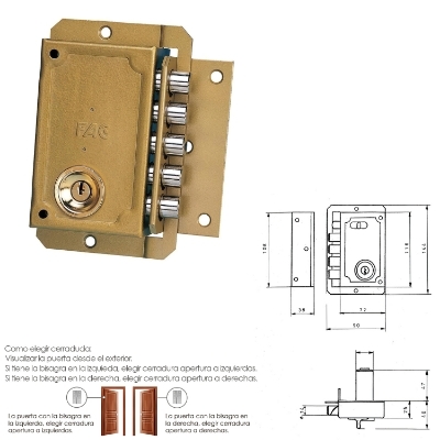 Imagen de Cerradura Fac S 90/c Pintada  Derecha