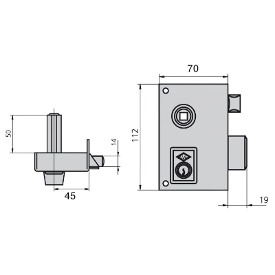 Imagen de Cerradura Cvl   56br/70/he Izquierda