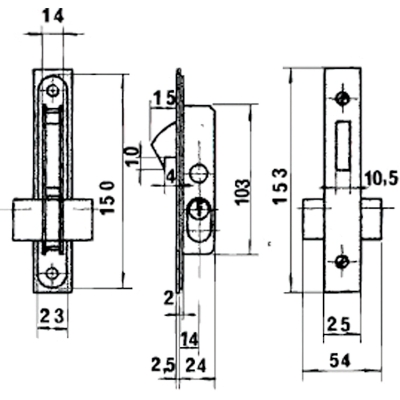 Imagen de Cerradura Lince 5555 Aluminio   14 mm.