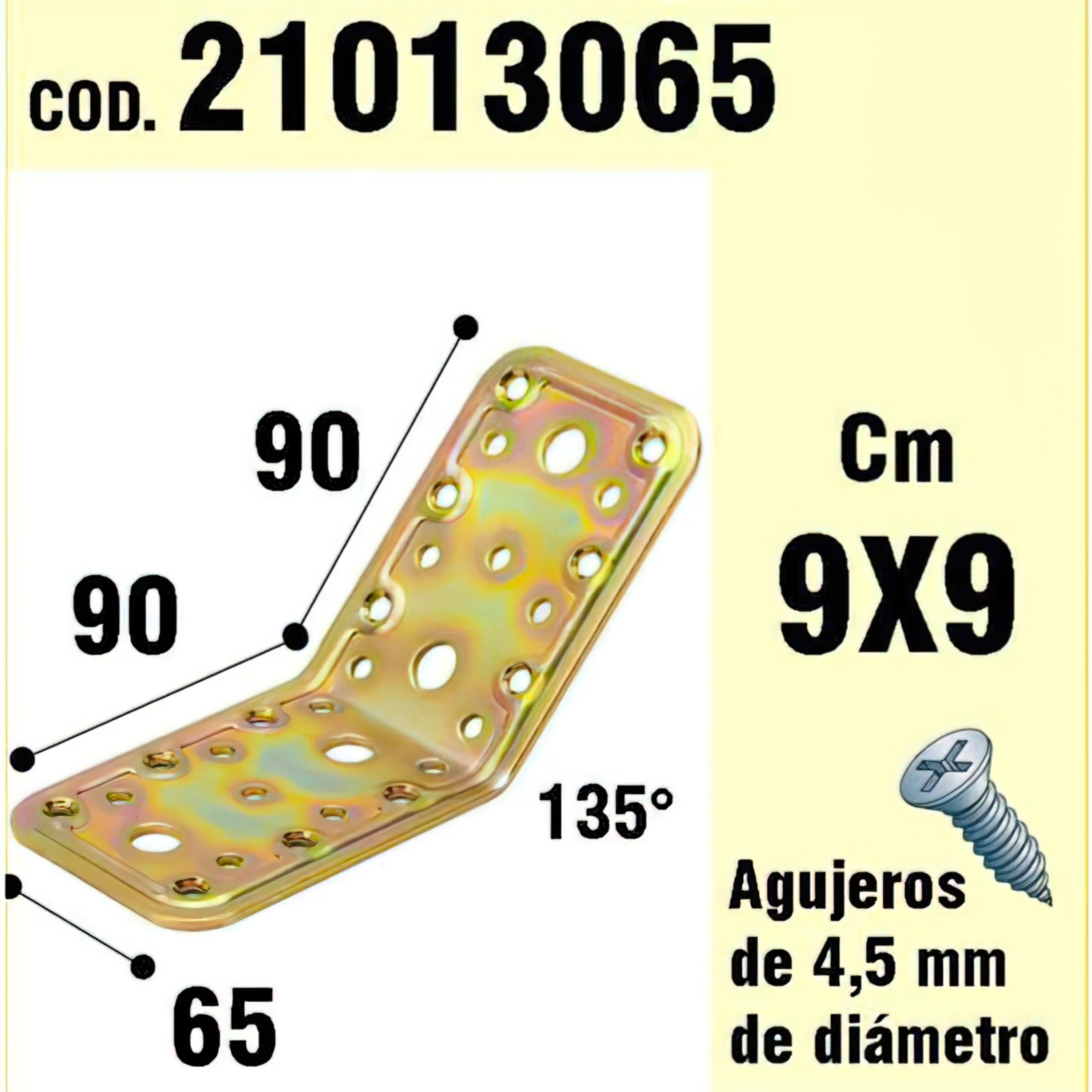 Imagen de Soporte Para Madera Ángulo  65x90x90 mm./135°