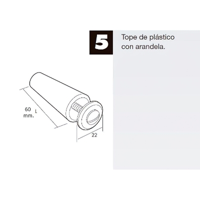 Imagen de Tope Persiana Con Tornillo 60 mm. Blanco