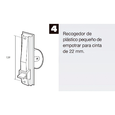 Imagen de Recogedor Persiana Plastico Pequeño  Cinta 22 mm.