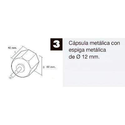 Imagen de Capsula Persiana Metalica Con Espiga Para Eje 60 mm.