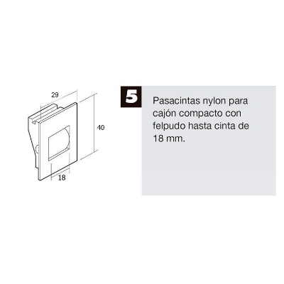 Imagen de Pasacintas Persiana Compacto Rodillos Nylon Cinta hasta 18 mm.