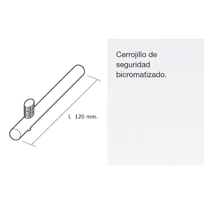 Imagen de Cerrojillo Persiana Seguridad 120x5,5 mm.