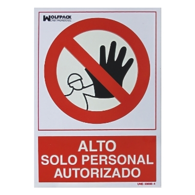 Imagen de Cartel Alto Acceso Solo Personal Autorizado 30x21