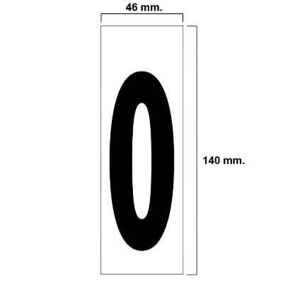 Imagen de Numero Adhesivo 46x140 mm.   Nº 0