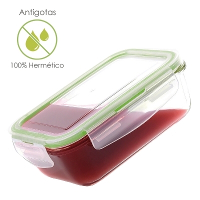 Imagen de Recipiente Hermetico Cristal Rectangular 550 ml. 16.7 x 11.8 x 6.2 (alt) cm.