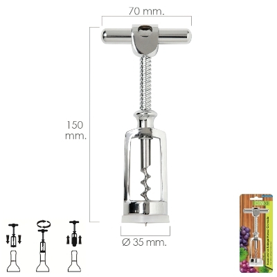 Imagen de Sacacorchos Bodega Manual Cromado