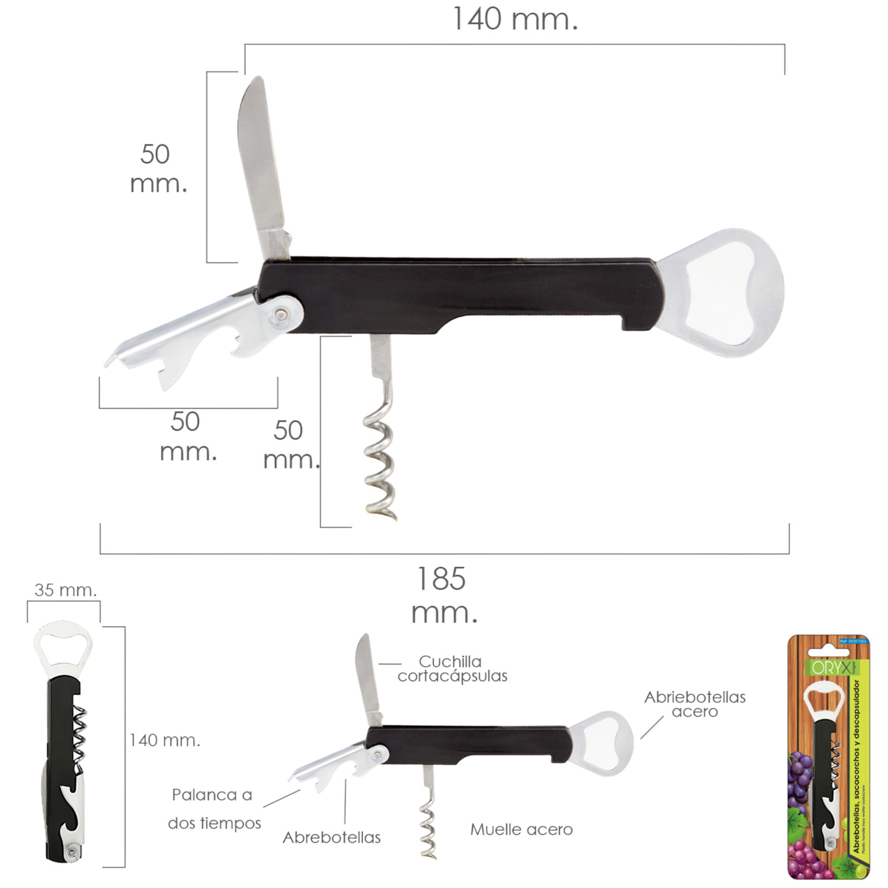 Imagen de Abrebotellas y Sacacorchos Con Descapsulador