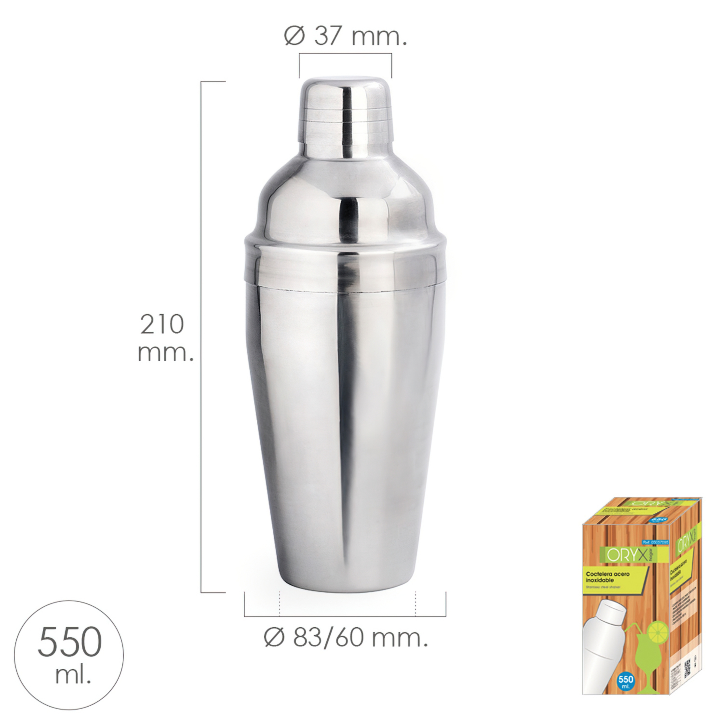 Imagen de Coctelera Acero Inoxidable 550ml