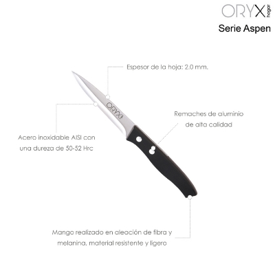 Imagen de Cuchillo Aspen Patatero Hoja Acero Inoxidable 10 cm. Negro