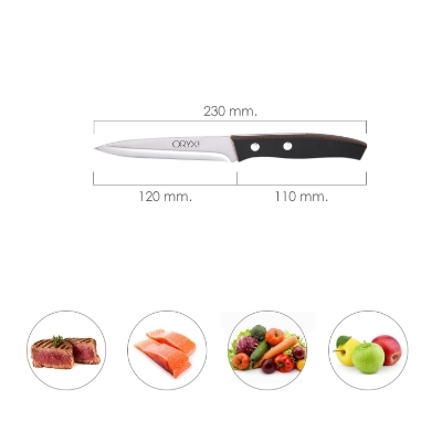 Imagen de Cuchillo Aspen Cocina Hoja Acero Inoxidable 12 cm. Negro