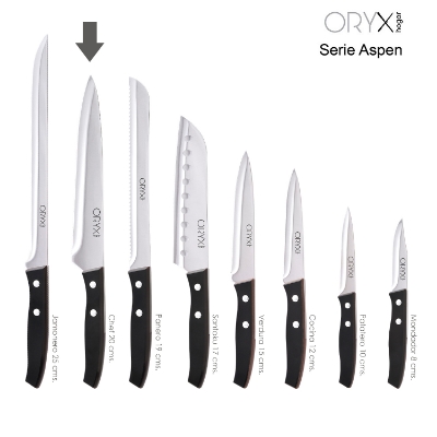 Imagen de Cuchillo Aspen Cocinero / Chef Hoja Acero Inoxidable 20 cm. Negro