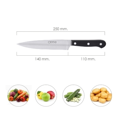 Imagen de Cuchillo Grenoble Verduras Hoja Acero Inoxidable 15 cm. Negro