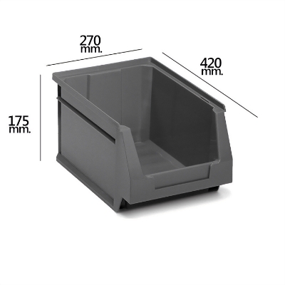 Imagen de Gaveta Apilable Almacenamiento Gris Nº56 420x270x175 mm.        (4/6)