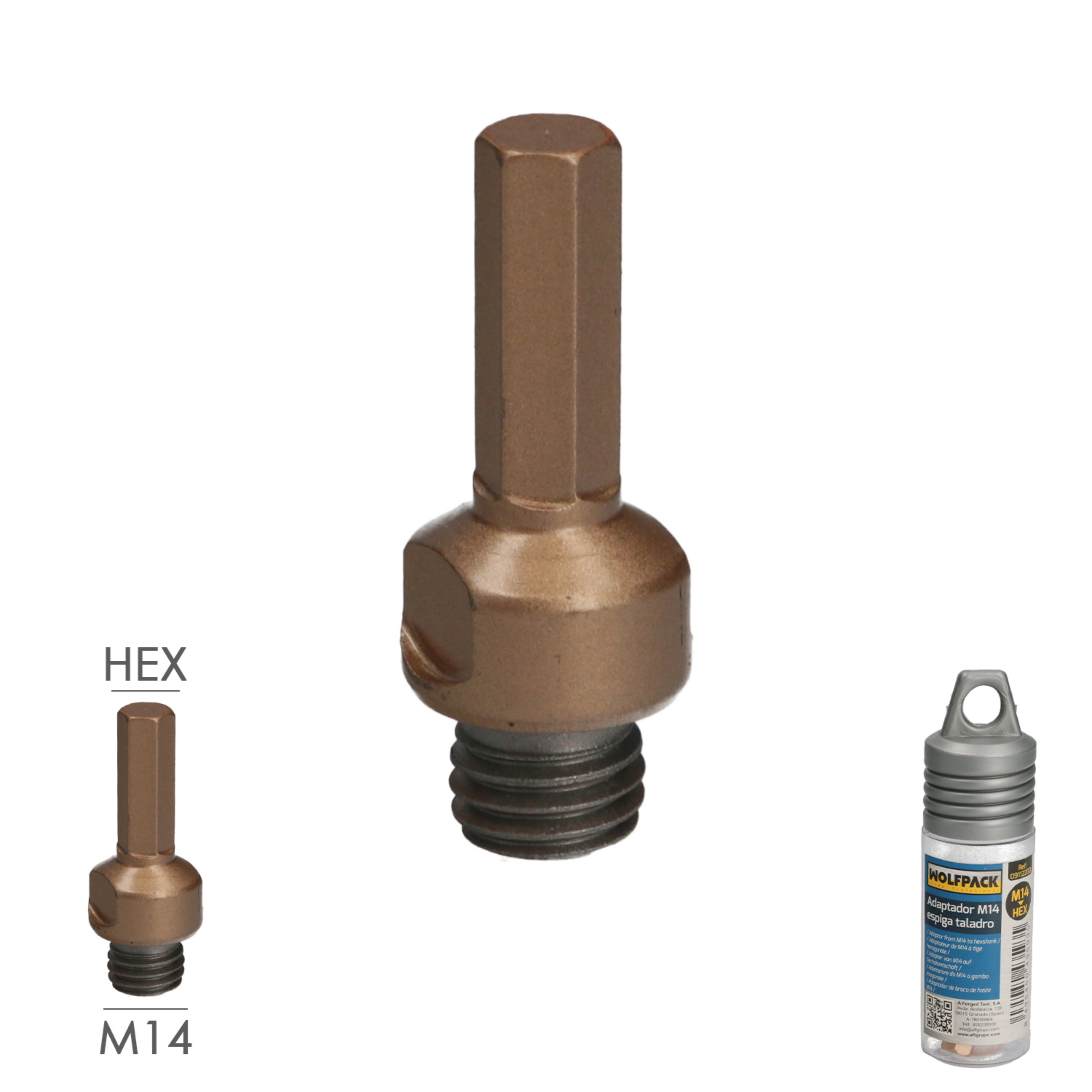 Imagen de Adaptador M14 A Espiga Taladro, Adaptador Amoladora A Taladro