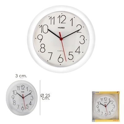 Imagen de Reloj De Pared Ø 25 cm. Color Blanco