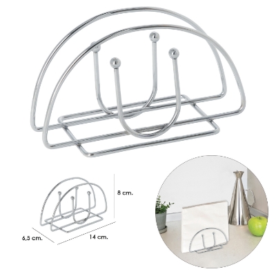 Imagen de Servilletero Mesa,  Acero Cromado Forma Semicircular Vertical