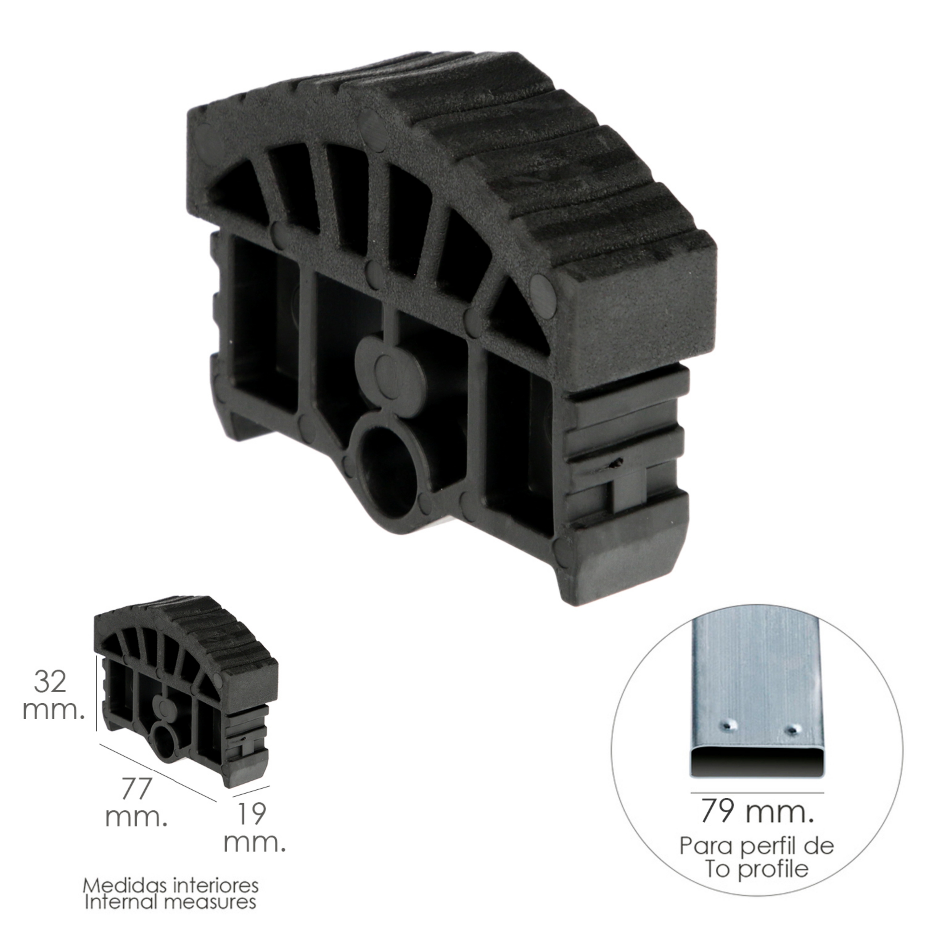 Imagen de Contera Para Escalera Pronor 3 Tramos y Escalera 2 Tramos Con 12+12 Peldaños ( Perfil 79 mm.)