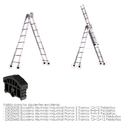 Imagen de Contera Para Escalera Pronor 3 Tramos y Escalera 2 Tramos Con 12+12 Peldaños ( Perfil 79 mm.)