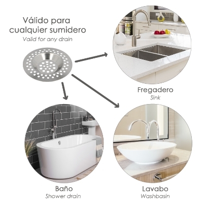 Imagen de Filtro Cestillo Para Lavabo / Fregadero Inoxidable 8 cm.