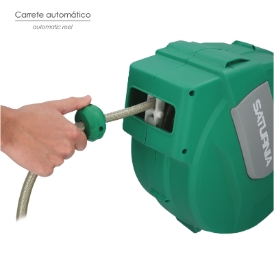 Imagen de Enrollador Automatico Manguera Para Jardin. Recogedor Manguera Automatico, Porta Mangueras Jardin Manguera De 20 Metros