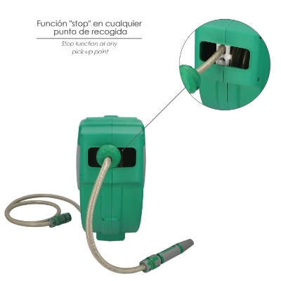 Imagen de Enrollador Automatico Manguera Para Jardin. Recogedor Manguera Automatico, Porta Mangueras Jardin Manguera De 20 Metros