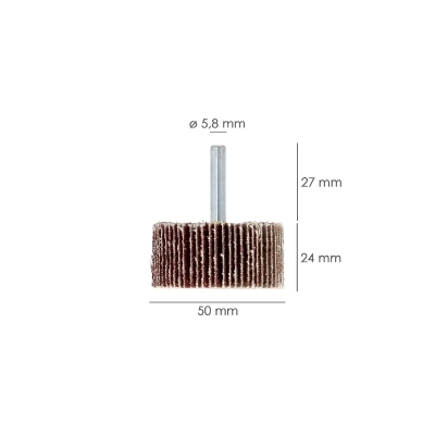 Imagen de Abanico Lija Grano 120 Medida Ø 50 x 25 mm. Disco Abrasivo Laminas, Ruedas Mil Hojas, Ruedas Abrasivas,Lijado,Desbaste,Pulir