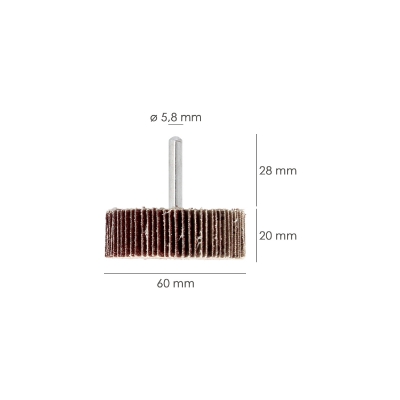 Imagen de Abanico Lija Grano 40 Medida Ø 60 x 20 mm. Disco Abrasivo Laminas, Ruedas Mil Hojas, Ruedas Abrasivas,Lijado,Desbaste,Pulir