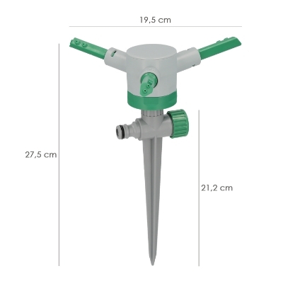 Imagen de Aspersor Plástico 3 Brazos Con Pincho Con Regulador de Presión.